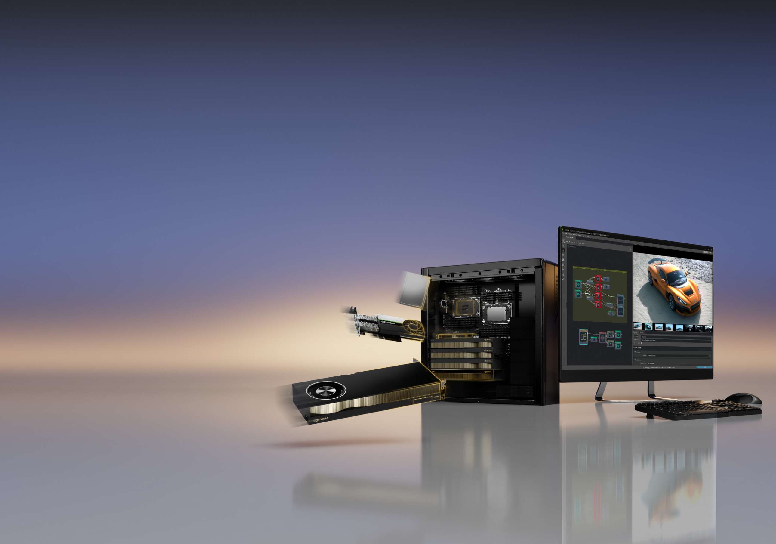 Desktop workstation built with NVIDIA GPUs
