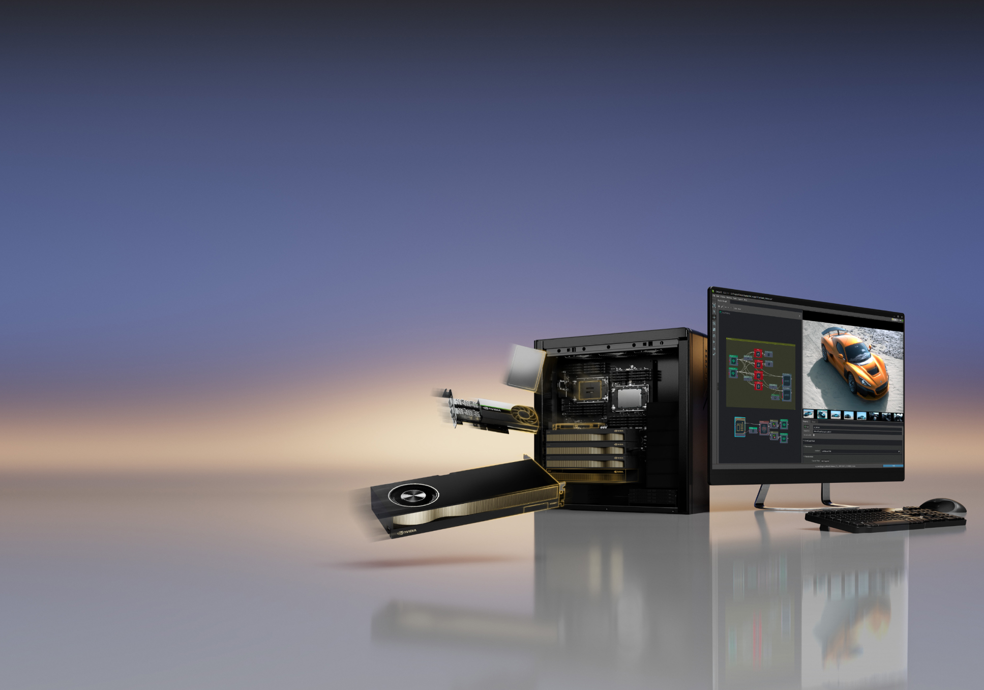 Desktop workstation built with NVIDIA GPUs