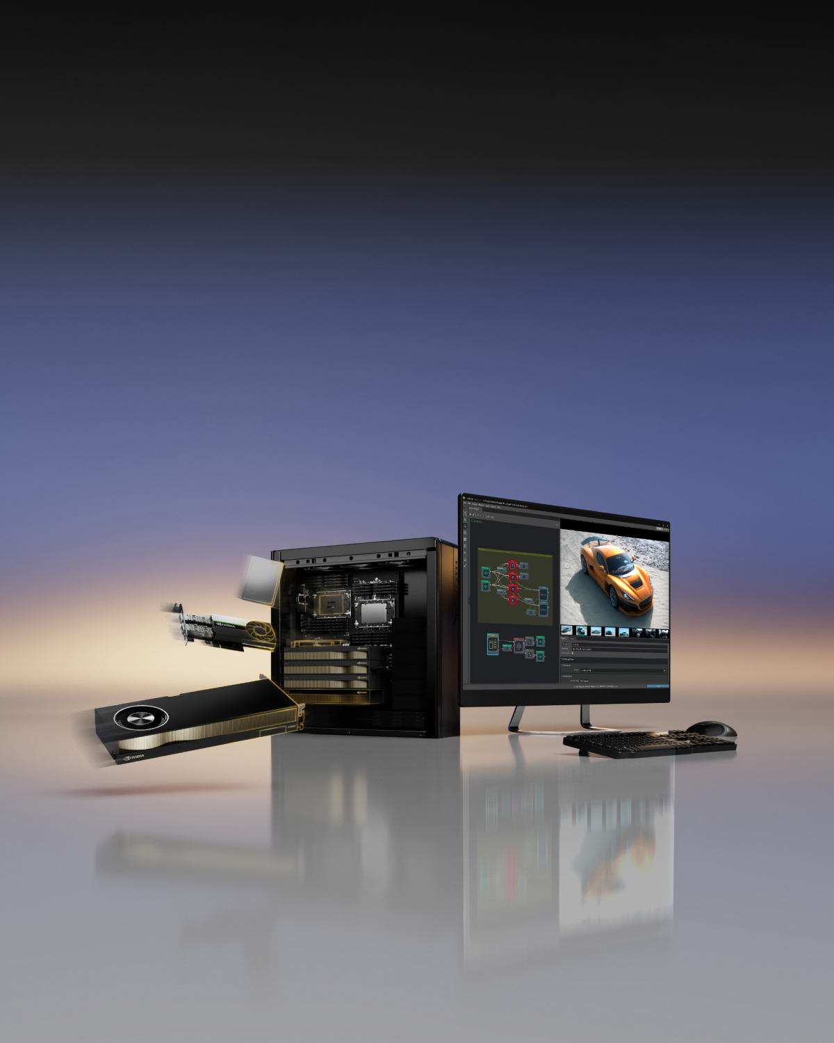 Desktop workstation built with NVIDIA GPUs