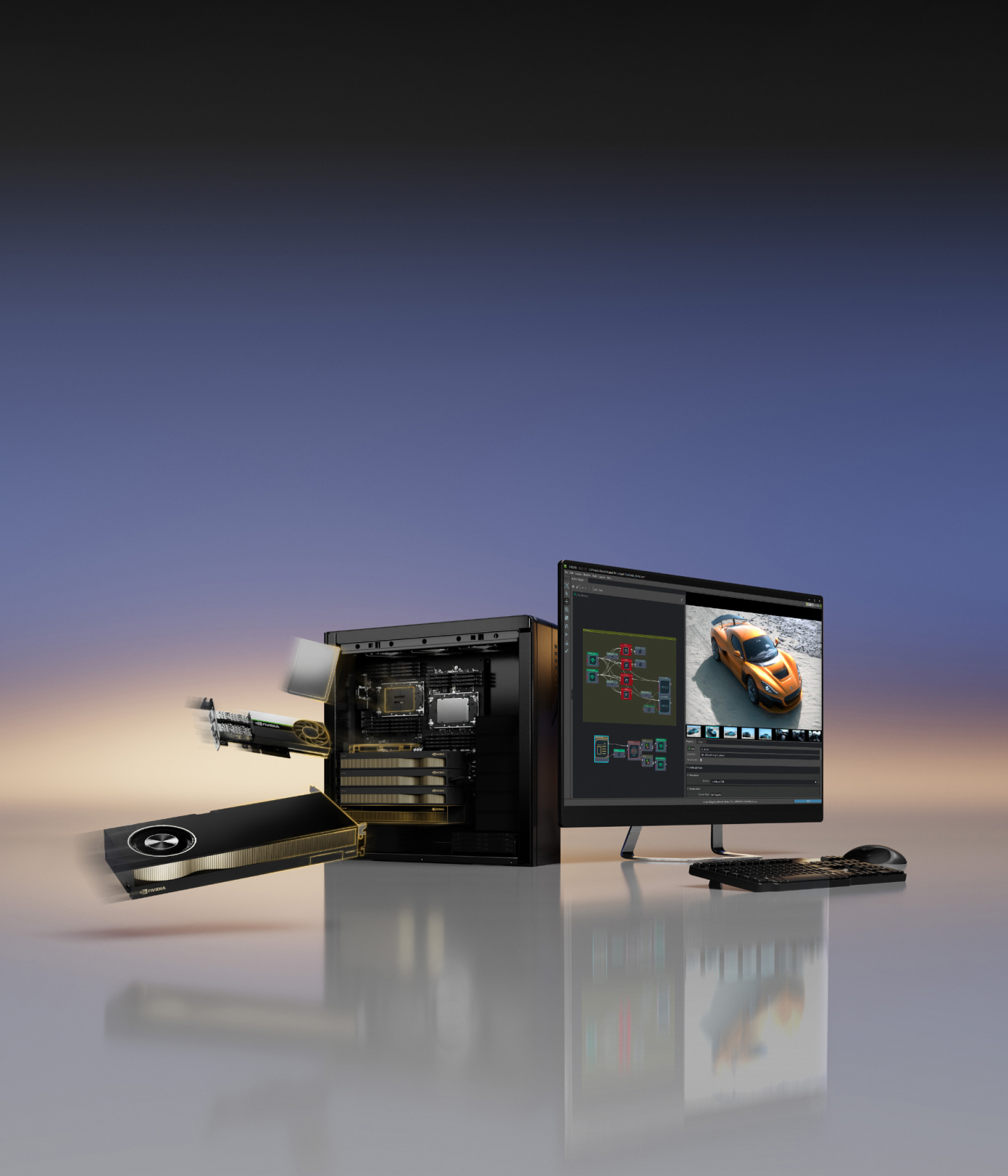 Desktop workstation built with NVIDIA GPUs
